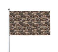 WHJSHOP Rustic Lodge Bear Prints - Bandiere decorative per esterni, 9 x 1,5 m, in poliestere vivace per cortile, patio, feste e altro