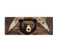 WHJSHOP Rustic Lodge Bear Prints - Tappetino per mouse extra large, per computer e ufficio, tastiera da gioco antiscivolo, versione ispessita, 30,5 x 80 cm