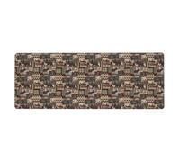 WHJSHOP Rustic Lodge Bear - Tappetino per mouse, 30,5 x 80 cm | Tappetino da scrivania extra large per gioco, lavoro e studio, superficie resistente e antiscivolo