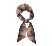 WHJSHOP Sciarpa da donna alla moda con barche da pesca nella nebbia mattutina sciarpa in raso stampato foulard chic cravatta, sciarpa per capelli, braccialetto
