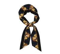 WHJSHOP Sciarpa da donna alla moda con leone nella gabbia stampato in raso foulard chic cravatta, sciarpa per capelli, braccialetto
