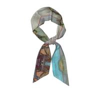 WHJSHOP Sciarpa da donna con mappa del mondo dei cartoni animati, alla moda, accessori per capelli, sciarpa versatile per San Valentino e festa della mamma