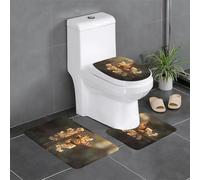 WHJSHOP Set di 3 tappeti da bagno con immagine di farfalla su un campanello a vento: tappetino antiscivolo (61 x 40,6 cm) per WC, toeletta e servizi igienici, facile da pulire