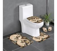 WHJSHOP Set di 3 tappetini antichi mappamondo stampato idroassorbente e antiscivolo per bagno, WC e cucina