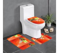 WHJSHOP Set di 3 tappetini con motivo occhi rossi, rane e alberi, assorbenti e antiscivolo, per bagno, WC e cucina