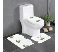 WHJSHOP Set di 3 tappetini con rana guida turistica su una barca stampato assorbente e antiscivolo per bagni, WC e cucine
