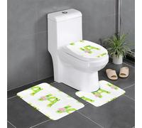 WHJSHOP Set di 3 tappetini con scritta in lingua inglese "Fresh Letters Water Lily" stampati, assorbenti e antiscivolo, per bagno, WC e cucina