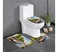 WHJSHOP Set di 3 tappetini con stampa "Vista della Senna", assorbenti e antiscivolo, per bagno, WC e cucina
