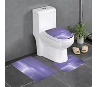 WHJSHOP Set di 3 tappetini da bagno con stampa tempesta di fulmini, tappetini da doccia, antiscivolo, ad asciugatura rapida