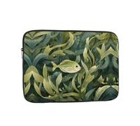 WHJSHOP Small Fish in Seaweed Prints Custodia portatile antiurto per laptop per uomini e donne viaggi d'affari e uso quotidiano in ufficio