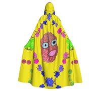 WHJSHOP Smiley Lychee Picture Halloween adulto mantello con cappuccio abbigliamento uomo e donna mantello gioco di ruolo