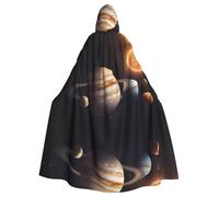 WHJSHOP Solar System Jupiter - Mantello con cappuccio per Halloween, per adulti, con papillon, senza cerniera