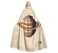WHJSHOP Solar System Jupiter Prints, mantello con cappuccio per adulti, per Halloween, giochi di ruolo e feste in costume