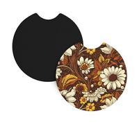 Whjshop - Sottobicchieri per auto, confezione da 2, motivo: foglie morte, in gomma cloroprenica resistente, impermeabile, ad asciugatura rapida, inodore