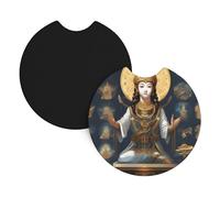 Whjshop - Sottobicchieri per auto, confezione da 2 pezzi, con immagine della statua di Dio in gomma cloroprenica, impermeabile, ad asciugatura rapida, inodore