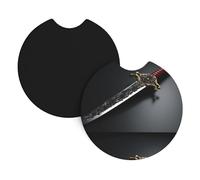 Whjshop - Sottobicchieri per auto, confezione da 2 pezzi, con immagine di arma del pugnale resistente, in gomma cloroprenica, impermeabili, ad asciugatura rapida, inodore