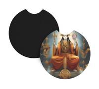 Whjshop - Sottobicchieri per auto, confezione da 2 pezzi, con immagine di Dio femminile, in gomma cloroprenica, impermeabile, ad asciugatura rapida, inodore, per portabicchieri