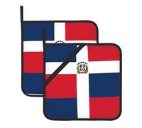 WHJSHOP Sottovaso quadrato con immagine della Repubblica Dominicana, 2 pezzi, dotato di una comoda corda laterale per appenderlo facilmente