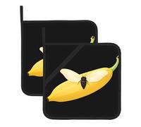 WHJSHOP Sottovaso quadrato isolato a forma di piccola falena su banana, 2 pezzi, dotato di una comoda corda laterale per appenderlo facilmente