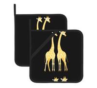 WHJSHOP Sottovaso quadrato isolato con giraffe che si coccolano l'un l'altro, 2 pezzi, dotato di una comoda corda laterale per appenderlo facilmente