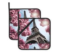 WHJSHOP Sottovaso quadrato isolato con immagine di Parigi Torre Eiffel, 2 pezzi, dotato di una comoda corda laterale per appenderlo facilmente