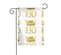 WHJSHOP Splendide bandiere da giardino con numeri a corona, 30,5 x 45,7 cm, per decorazione da cortile con 3 cm di larghezza (solo bandiera, asta non inclusa)