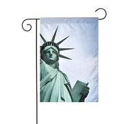WHJSHOP Statua della Libertà a New York, bandiera da giardino, 30,5 x 45,7 cm, per decorazione da cortile con larghezza di 3 cm (solo bandiera, asta non inclusa)