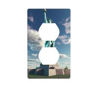 WHJSHOP Statua della Libertà quadro doppia presa a muro pannello elettrico piastra di copertura della presa elettrica decorazione infrangibile durevole 11,4 x 7 cm