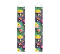 WHJSHOP Striscione colorato con funghi da sogno per laurea, robusto, durevole, lavabile e riutilizzabile, decorazione di laurea per feste, cerimonie, porte d'ingresso