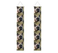 WHJSHOP Striscione per portico di laurea con bulldog francese, robusto, durevole, lavabile e riutilizzabile, decorazione di laurea per feste, cerimonie, porte d'ingresso