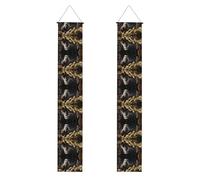 WHJSHOP Striscione per portico di laurea con fiori di champagne e falco, robusto, durevole, lavabile e riutilizzabile, decorazione per feste, cerimonie, porte d'ingresso