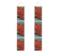 WHJSHOP Striscione per portico di laurea con geranio rosso in vaso, robusto, durevole, lavabile e riutilizzabile, decorazione di laurea per feste, cerimonie, porte d'ingresso