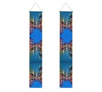 WHJSHOP Striscione per portico di laurea con immagine della notte di Venezia, robusto, durevole, lavabile e riutilizzabile, decorazione per feste, cerimonie, porte d'ingresso