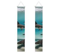 WHJSHOP Striscione per portico di laurea con immagine di pesce nel mare profondo, robusto, durevole, lavabile e riutilizzabile, decorazione di laurea per feste, cerimonie, porte d'ingresso