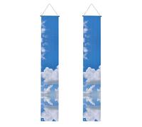 WHJSHOP Striscione per portico di laurea con nuvole bianche nel cielo, robusto, durevole, lavabile e riutilizzabile, decorazione di laurea per feste, cerimonie, porte d'ingresso