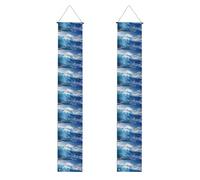 WHJSHOP Striscione per portico di laurea con onde dell'oceano blu, robusto, durevole, lavabile e riutilizzabile, decorazione di laurea per feste, cerimonie, porte d'ingresso