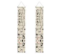 WHJSHOP Striscione per portico di laurea con stampa di chiavi musicali a tema musicale, robusto, durevole, lavabile e riutilizzabile, decorazione per laurea 30,5 x 180 cm