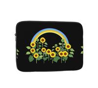 WHJSHOP Sunflowers Next to The Rainbow Pattern Laptop Case - Custodia antiurto portatile per laptop per uomini e donne, viaggi d'affari, scuola e ufficio