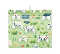 WHJSHOP Tappetino assorbente da cucina con motivo a tema erba, in microfibra super assorbente, antiscivolo di grandi dimensioni