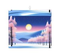 WHJSHOP Tappetino assorbente da cucina con motivo paesaggio del solstizio d'inverno, in microfibra super assorbente, antiscivolo di grandi dimensioni