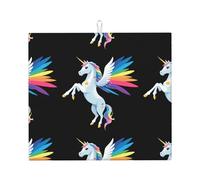 WHJSHOP Tappetino assorbente da cucina con motivo unicorno ricoperto di stelle, in microfibra super assorbente, antiscivolo oversize