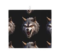 WHJSHOP Tappetino assorbente da cucina con testa di lupo vizioso, in microfibra super assorbente, antiscivolo oversize