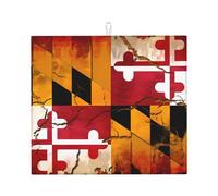 WHJSHOP Tappetino da cucina in legno vintage con bandiera del Maryland assorbente, in microfibra super assorbente, antiscivolo di grandi dimensioni