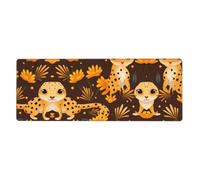 WHJSHOP Tappetino per mouse con motivo leopardato con piccolo geco extra large, 30,5 x 80 cm, per computer desktop, laptop, personal computer