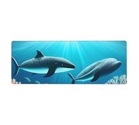 WHJSHOP Tappetino per mouse extra large con motivo balene sotto il mare, 30,5 x 80 cm, per computer desktop, laptop, personal computer
