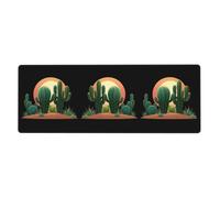 WHJSHOP Tappetino per mouse extra large con motivo cactus prima del tramonto, 30,5 x 80 cm, per computer desktop, laptop, personal computer