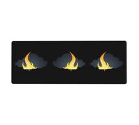 WHJSHOP Tappetino per mouse extra large con motivo di fiamme sotto le nuvole scure, 30,5 x 80 cm, per computer desktop, laptop, personal computer