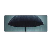 WHJSHOP Tappetino per mouse extra large con stampa con ombrello nero sotto la pioggia, tastiera da gioco antiscivolo per computer e ufficio, versione ispessita, 30,5 x 80 cm