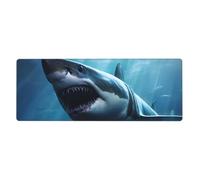 WHJSHOP Tappetino per mouse extra large con stampa di squalo bianco, per computer e ufficio, tastiera da gioco antiscivolo, versione ispessita, 30,5 x 80 cm