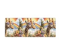 WHJSHOP Tappetino per mouse extra large con stampa giraffa sotto l'arcobaleno, tastiera da gioco antiscivolo per computer e ufficio, versione ispessita, 30,5 x 80 cm